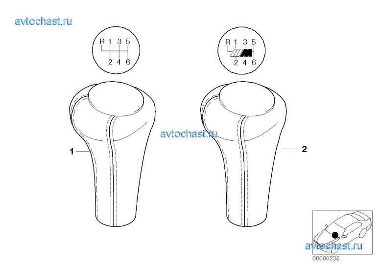 Индивидуальная головка рычага ПП кожа