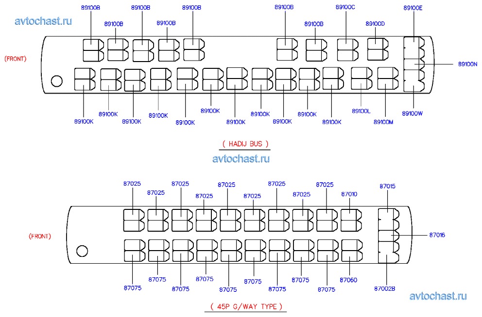 Места в автобусе хундай схема