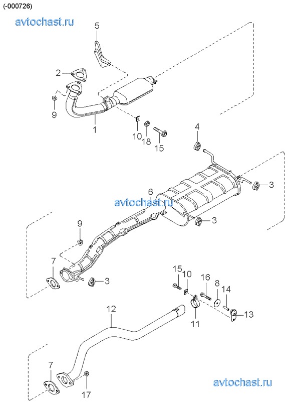 Киа спектра выхлопная система схема