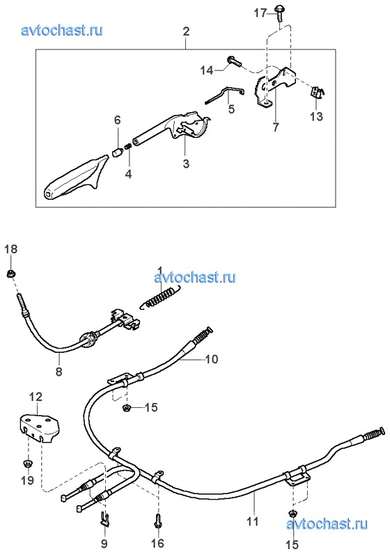 Схема ручного тормоза киа спектра