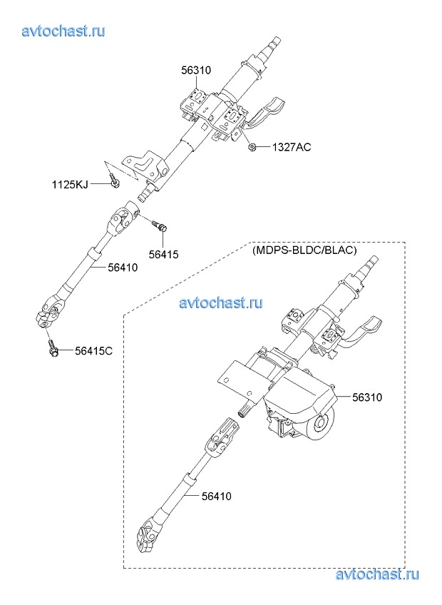 Схема рулевой колонки киа спортейдж 3