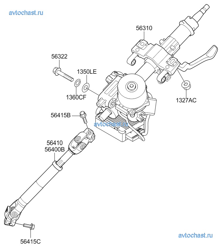 Рулевая колонка киа рио 2 схема