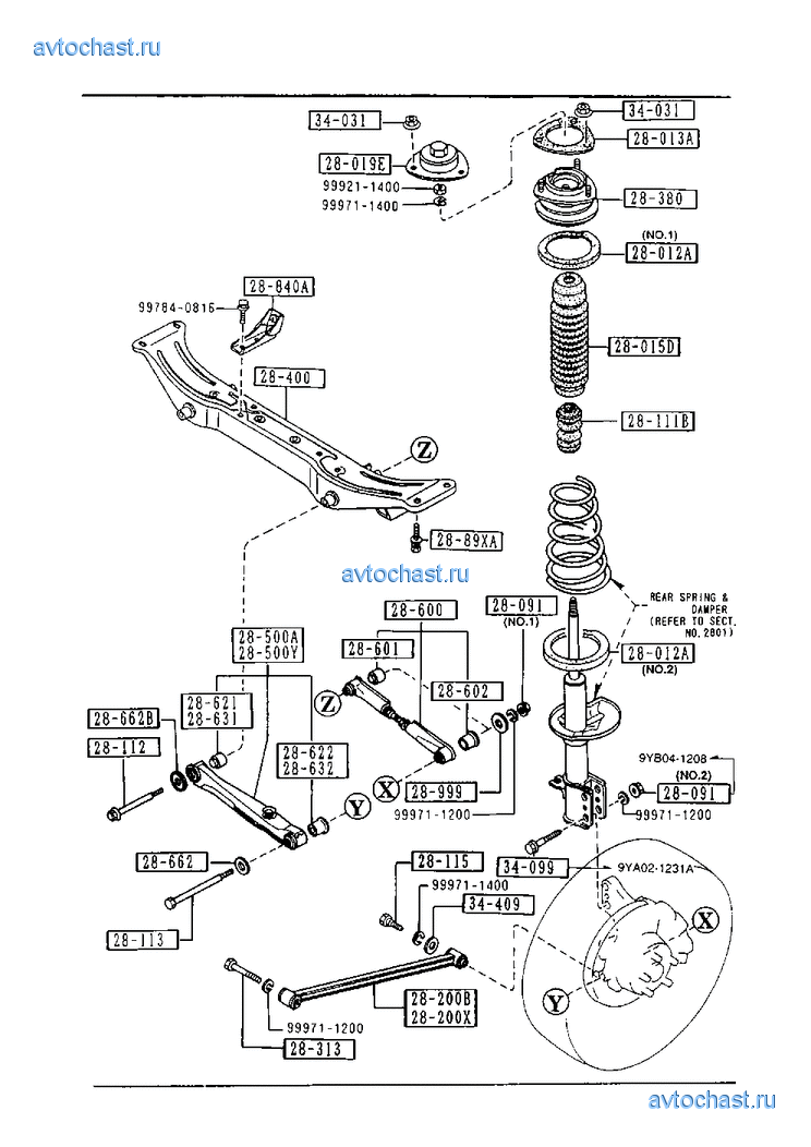 Передняя подвеска мазда 626 gf схема