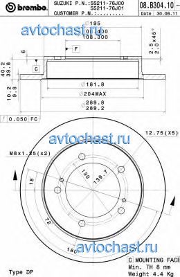 08B30410 BREMBO 