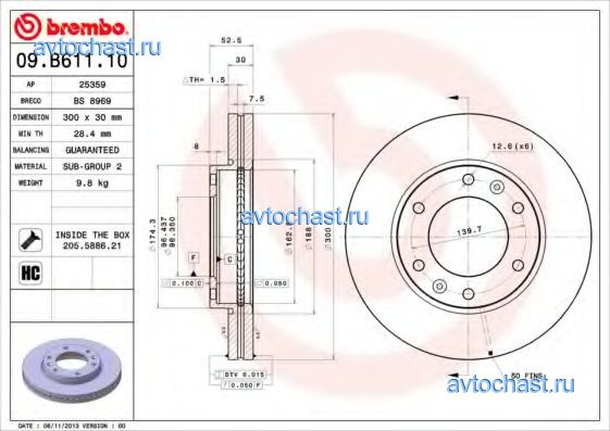 09B61110 BREMBO 