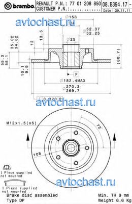 08B39417 BREMBO 