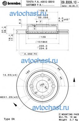 09B30910 BREMBO 