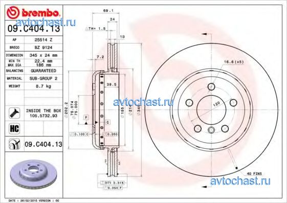 09C40413 BREMBO 