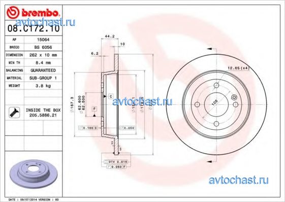 08C17210 BREMBO 